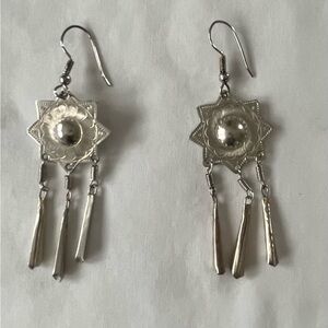 Vintage silver earrings circa 1970s.